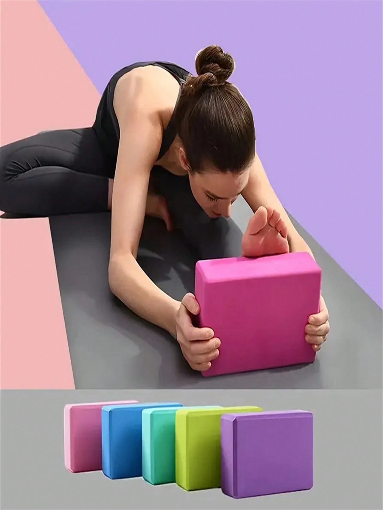 Pilates Yoga Block - 1 bloc de yoga noir en