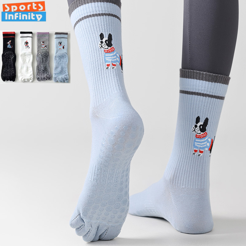 Pilate Yoga Workout - Chaussettes de Yoga imprimées chien mignon,