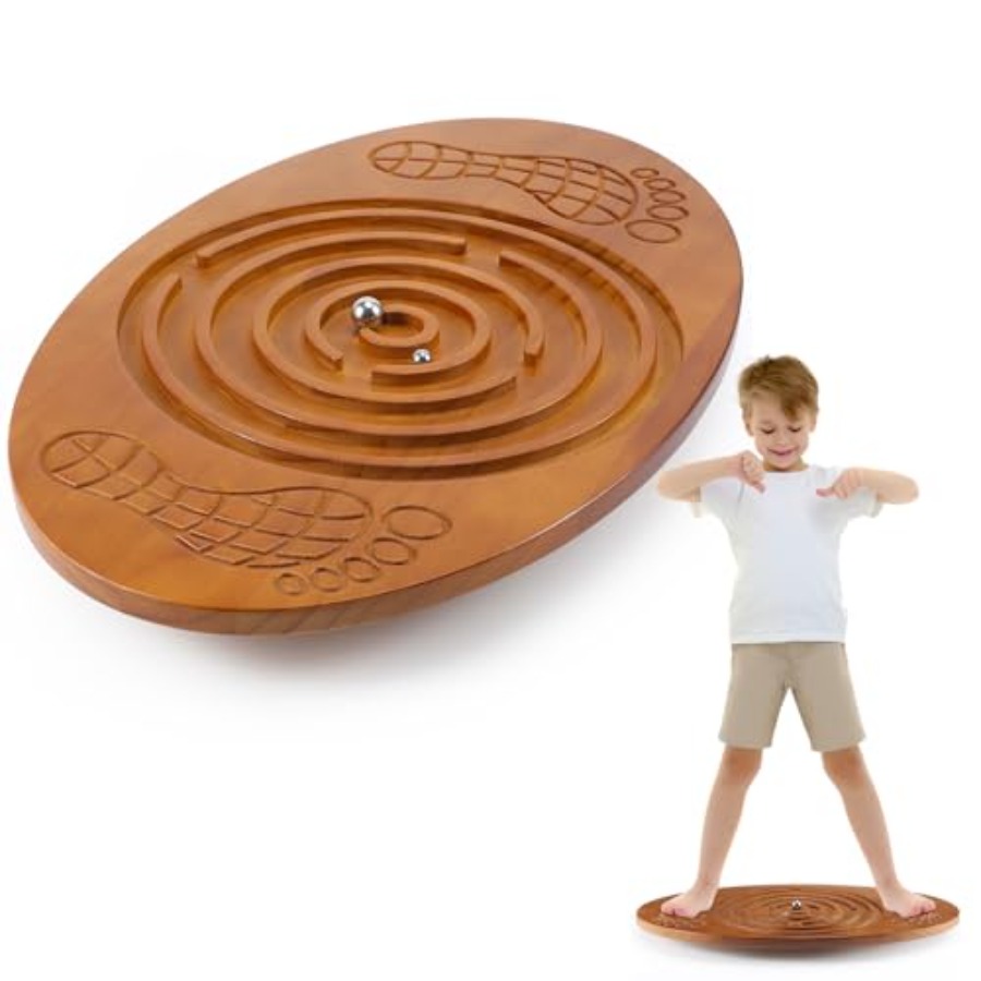 Balance Board Wobble - Planche d'équilibre Maze en bois avec
