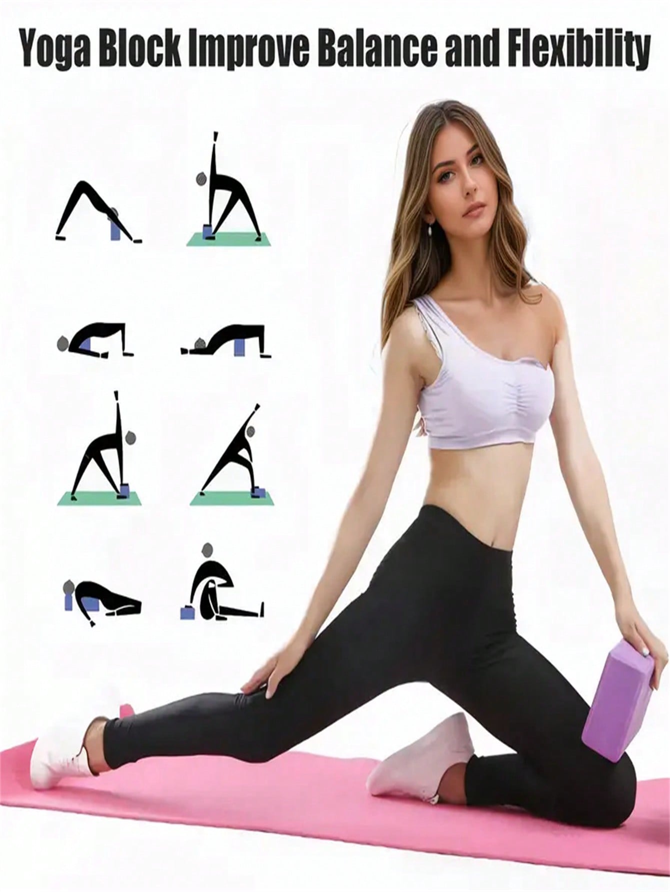 1 bloc de yoga noir en mousse  - Pilates Yoga Block avis et prix